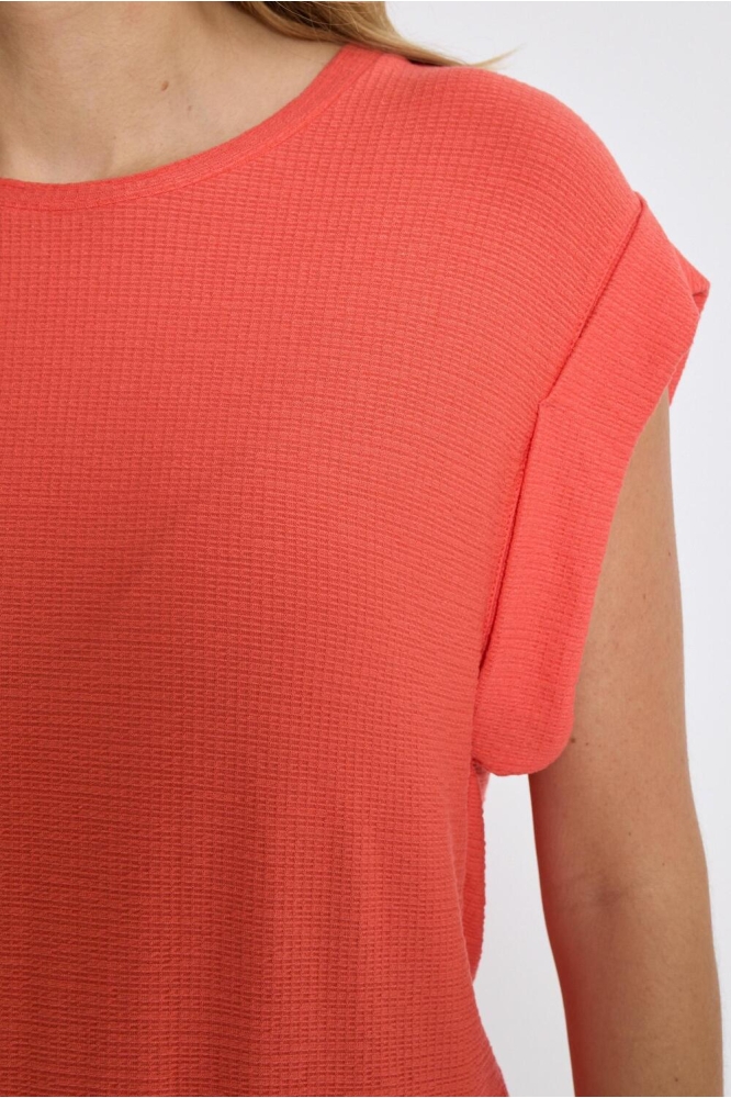 AVERLY WIDE CUFF T SHIRT PC7860 4174 HOT CORAL